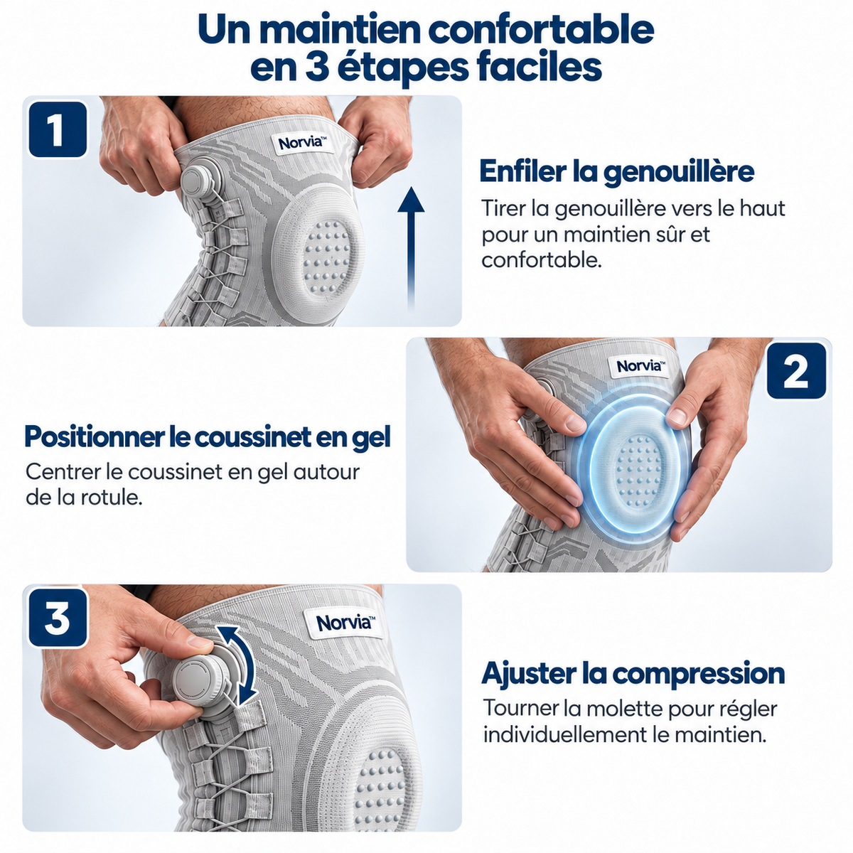 Genouillère Norvia™ — Bougez en toute confiance, votre genou est protégé