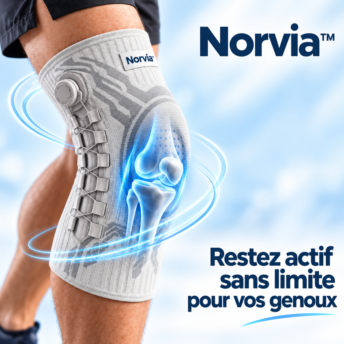Genouillère Norvia™ — Bougez en toute confiance, votre genou est protégé